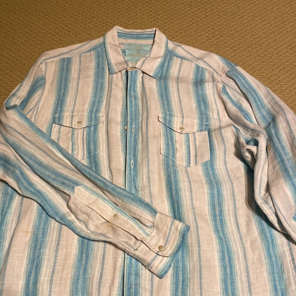 Mens 100% linen shirt - Picture 3 of 5